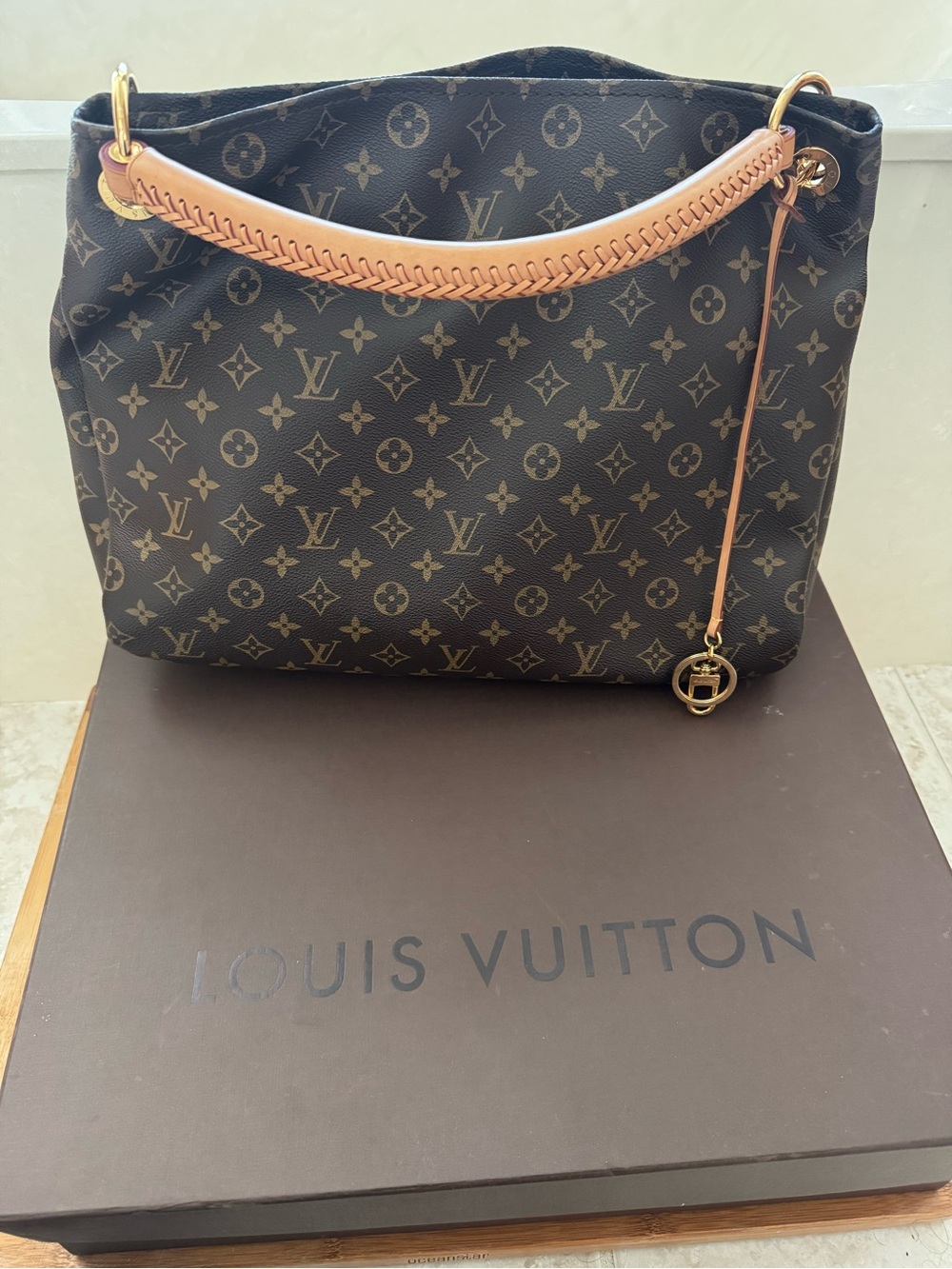 Louis Vuitton Monogram Shoulder Hobo with Vachetta Handle